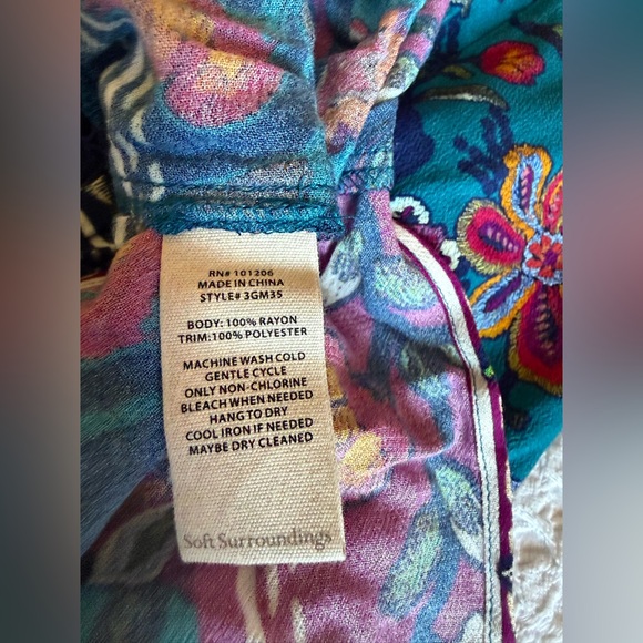 Soft Surroundings Allene Maxi Dress Floral Boho Pockets Women’s Med Petite - Picture 12 of 16